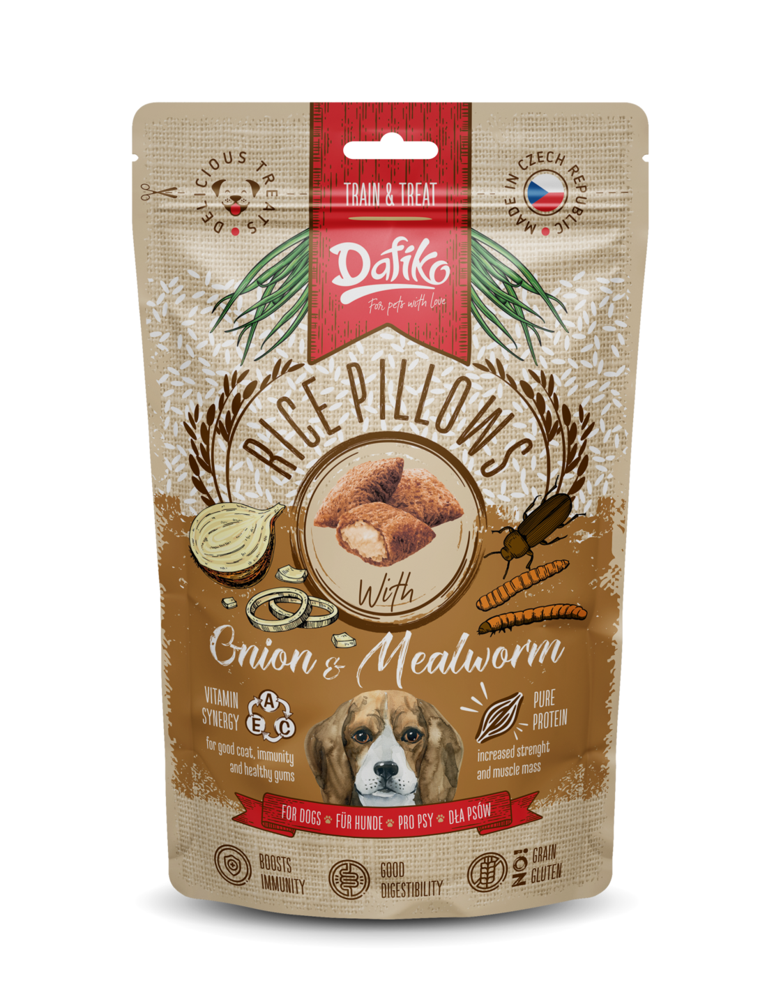 דנטוס כריות לכלבים זחלי קמח ובצל