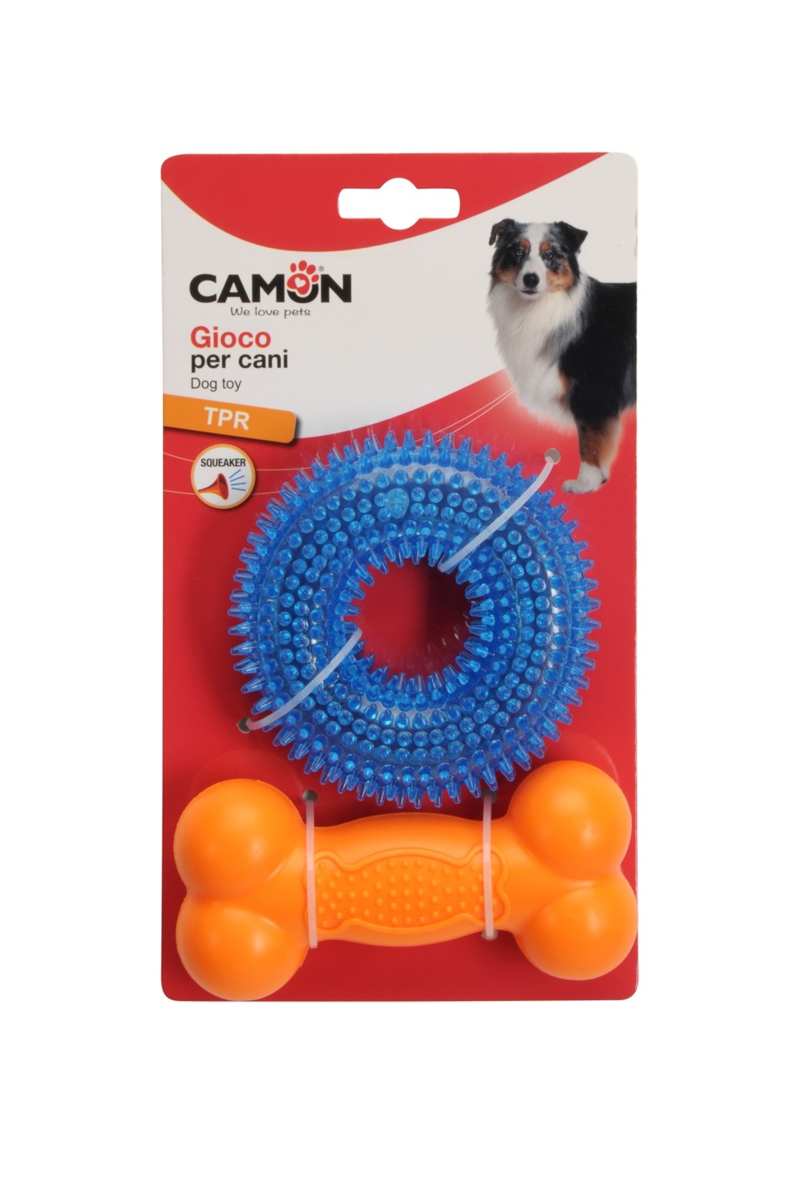 סט נשכנים טבעת ועצם לכלב מצפצף - CAMON