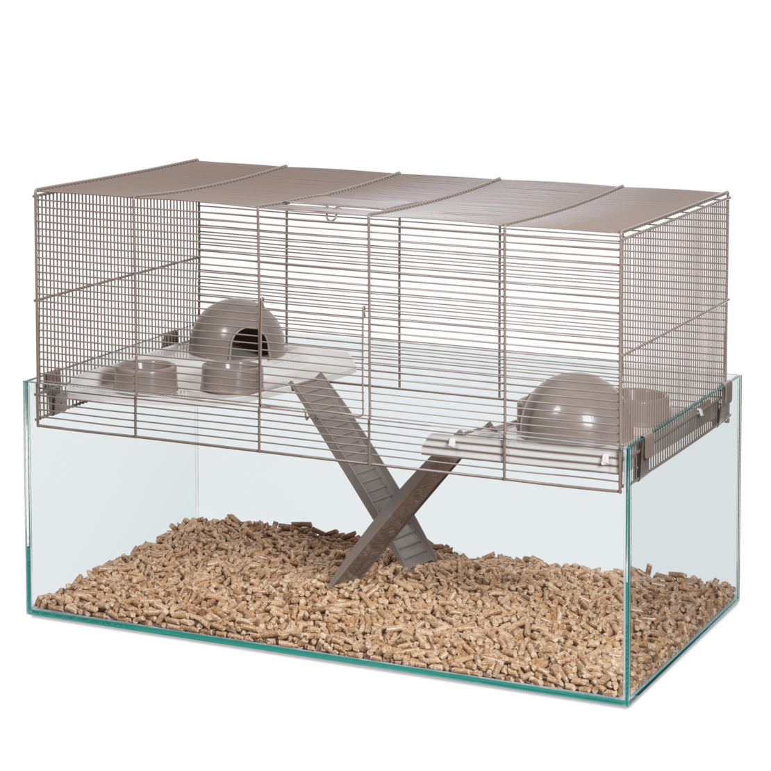 כלוב מכרסמים מזכוכית 71x40,5x48cm