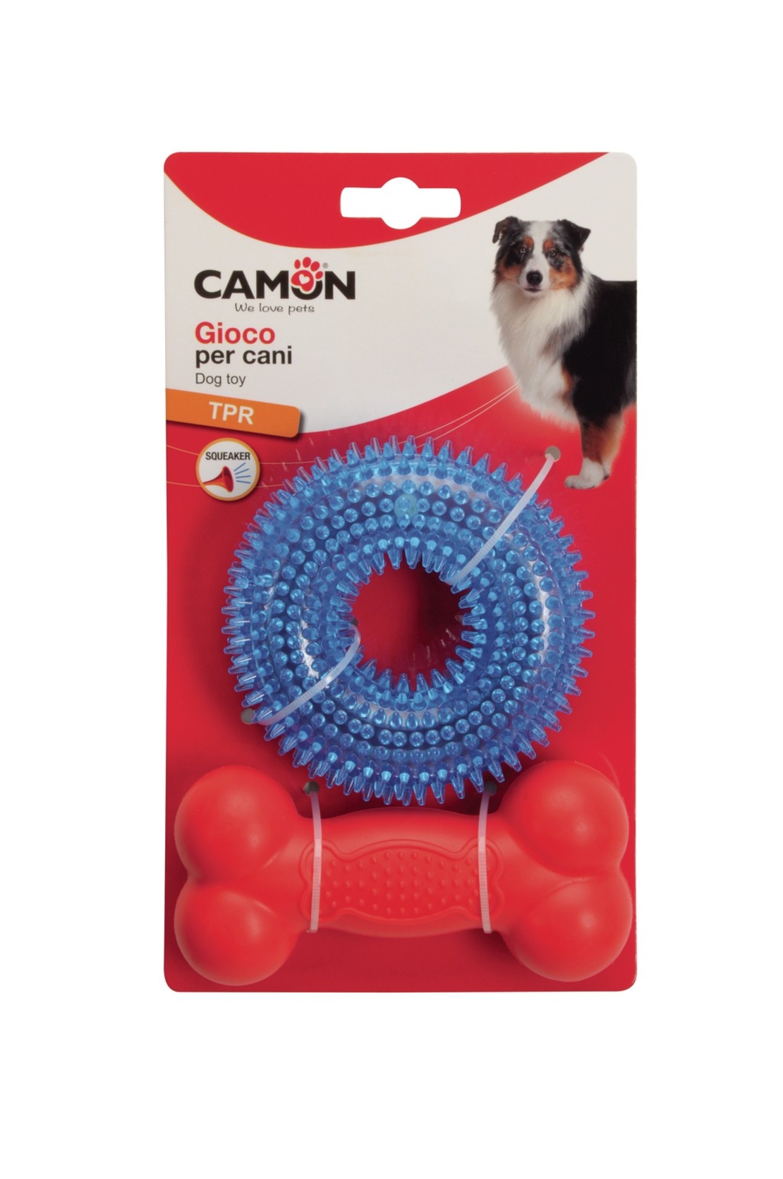 סט נשכנים טבעת ועצם לכלב מצפצף - CAMON