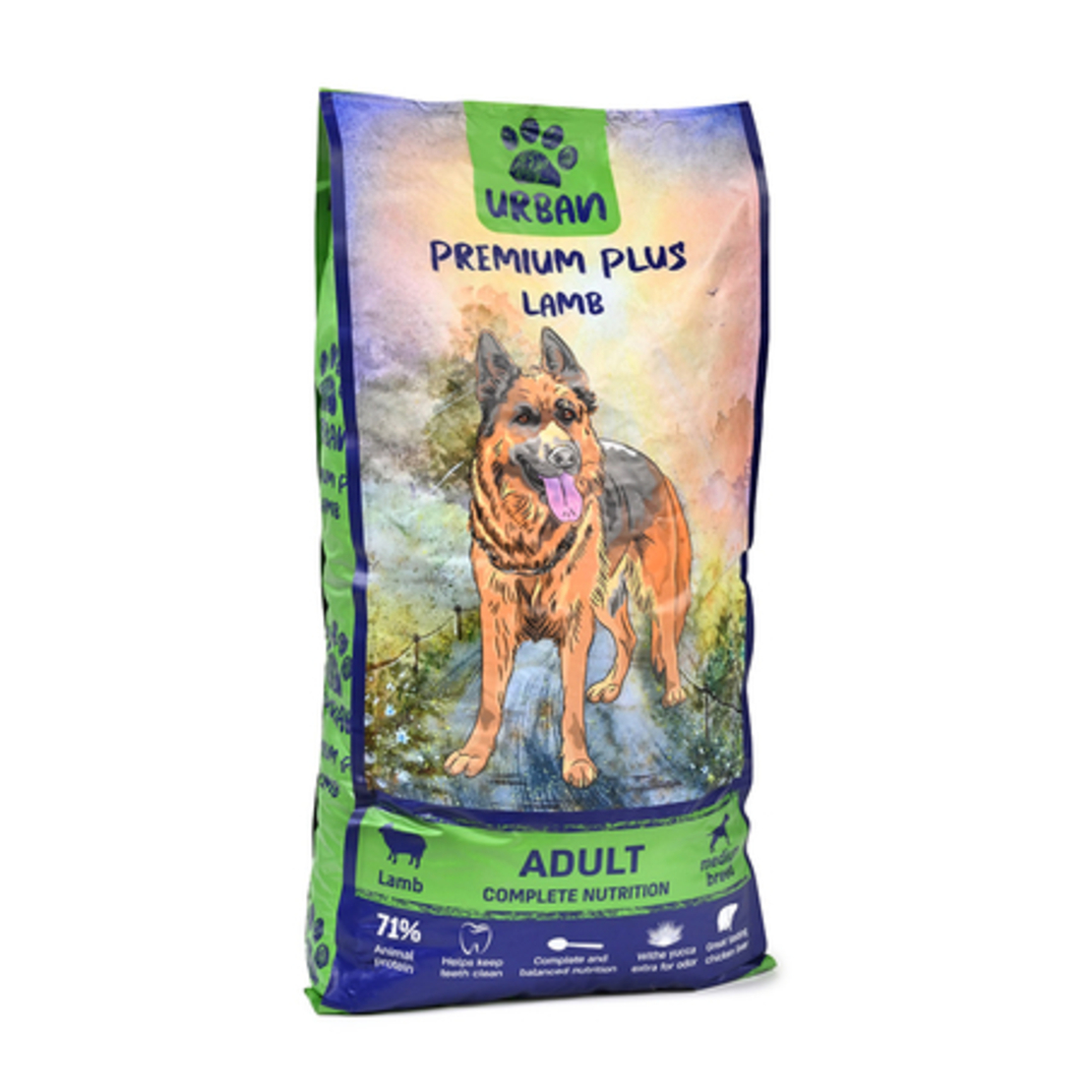 אורבן פרימיום פלוס עוף וכבש לכלב בוגר - 15 ק