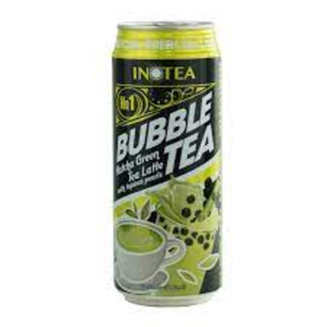 Inotea Bubble Matcha Green Tea Latte with Tapioca Pearls 490ml