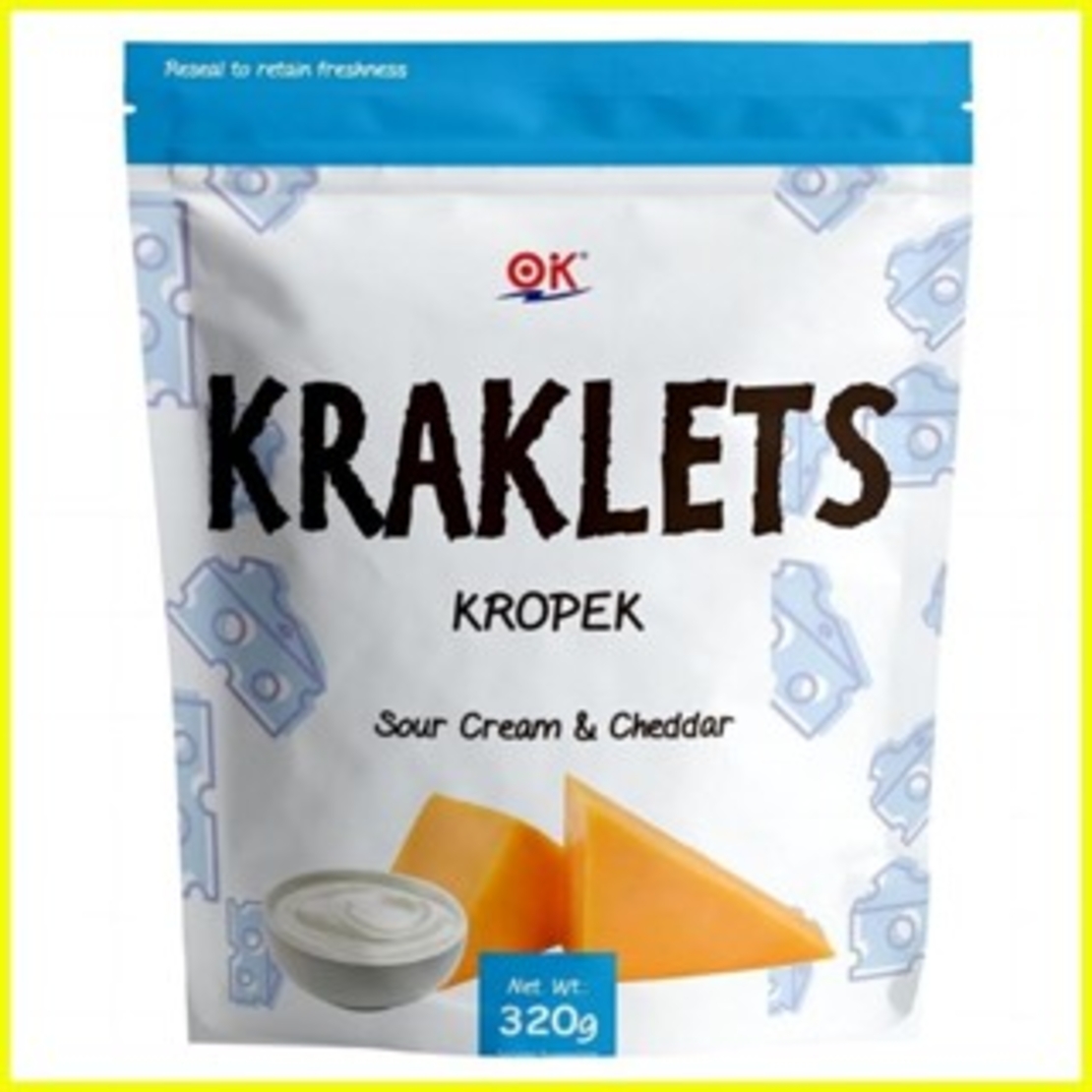 Kraklets Kropek Sour Cream & Cheddar 320grms