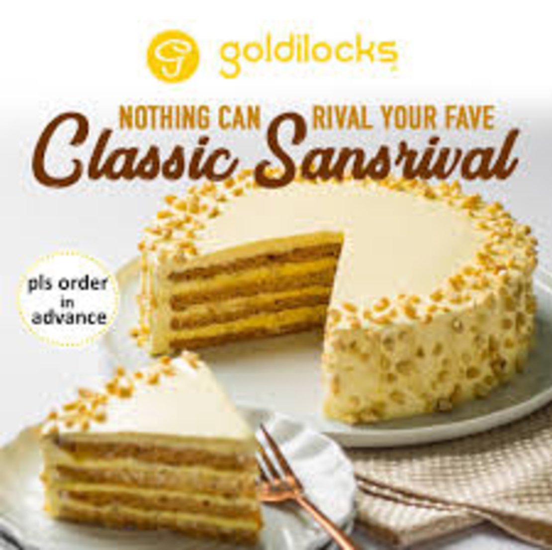 Goldilocks - Sansrival 8inches Round Cake 