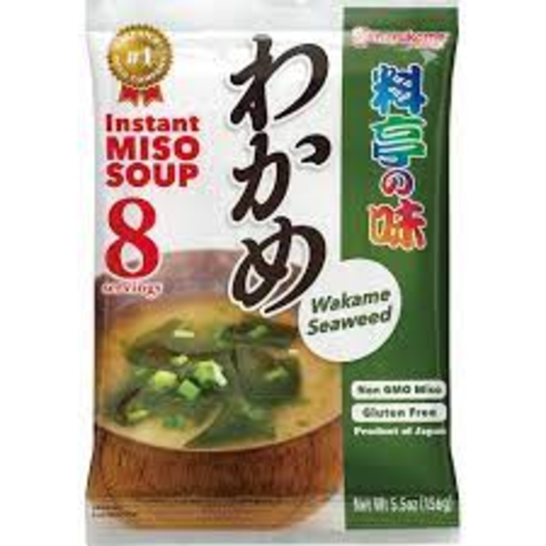 Quick miso soup with wakame