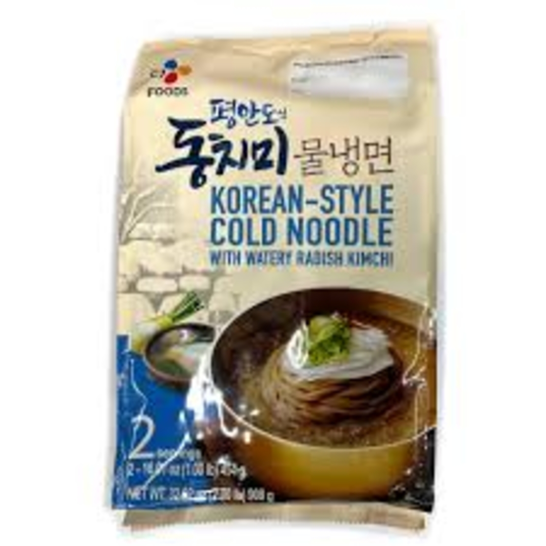 CJ Korean-Style Cold Noodle with watery radish kimchi  908grms ( 2 servings )