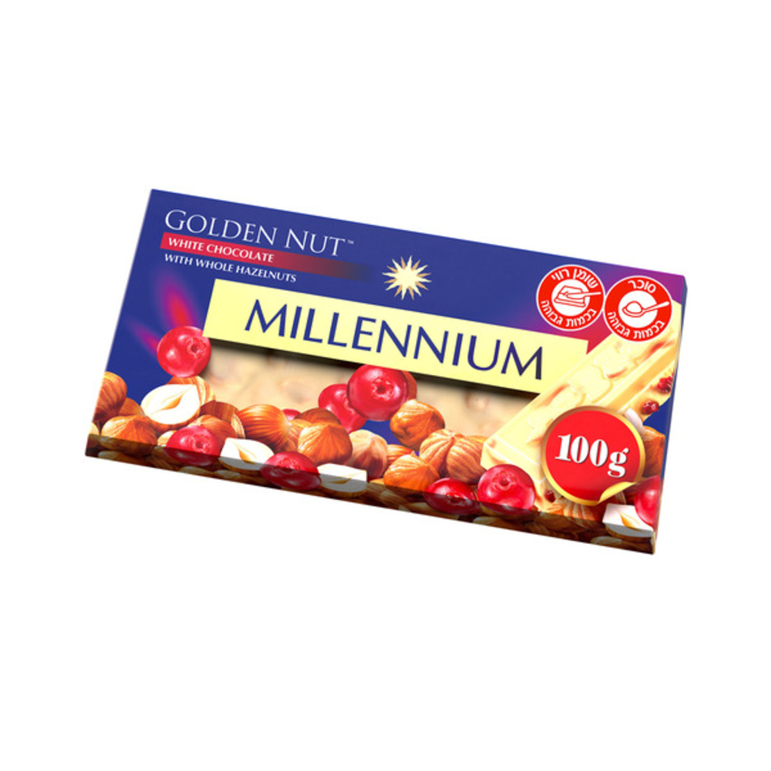 Millennium White Chocolate with Whole Hazelnuts 100grms