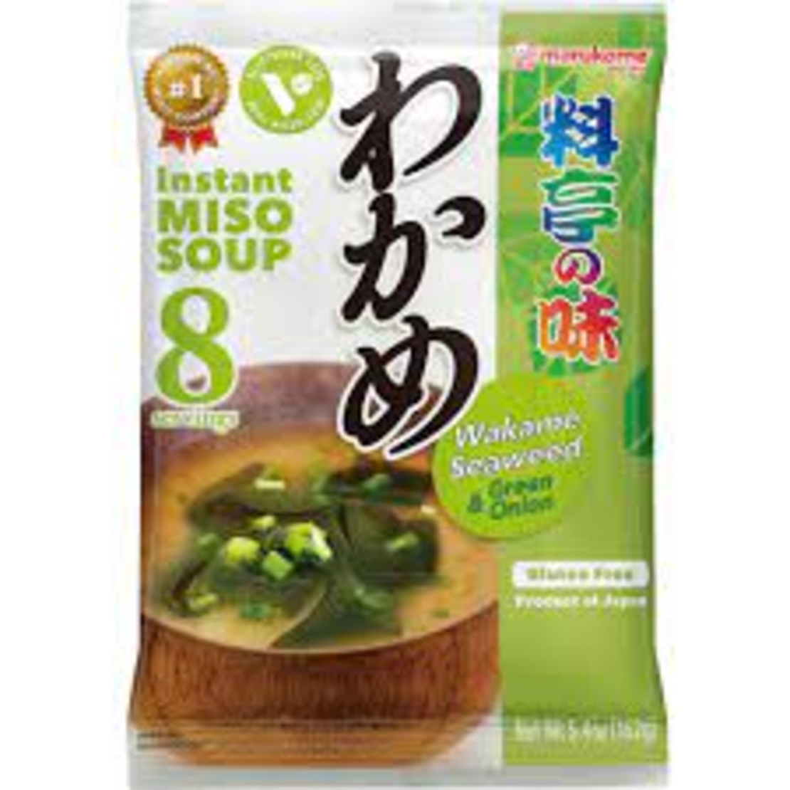 Miso soup for quick preparation with wakame seaweed