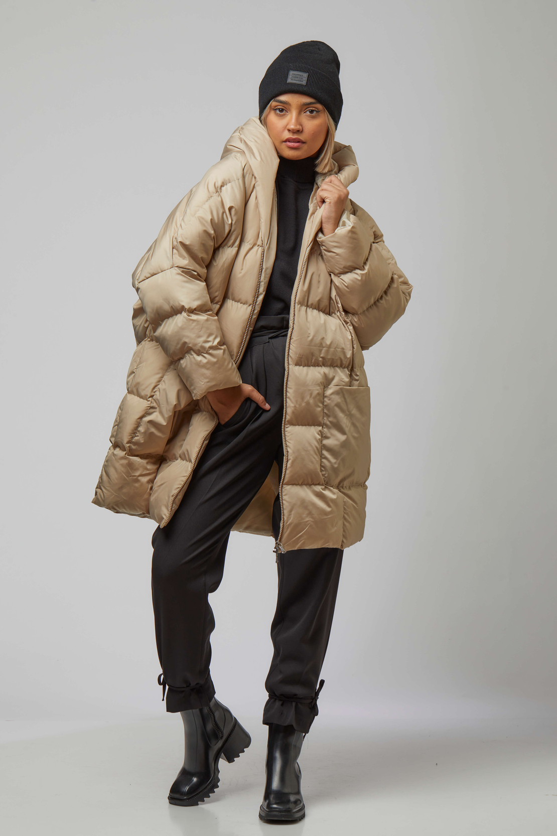 MILAN PUFFER COAT STONE