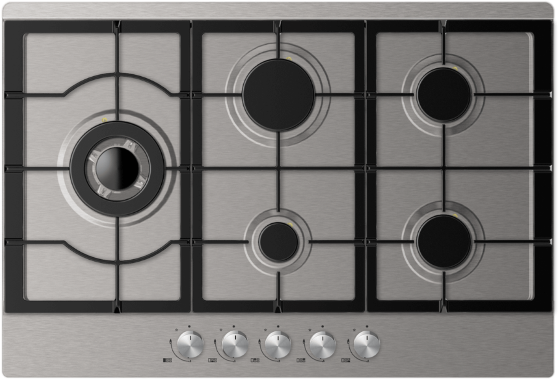 כיריים גז 5 להבות 75 ס״מ נירוסטה לבמט LAVAMAT LVM75G50T