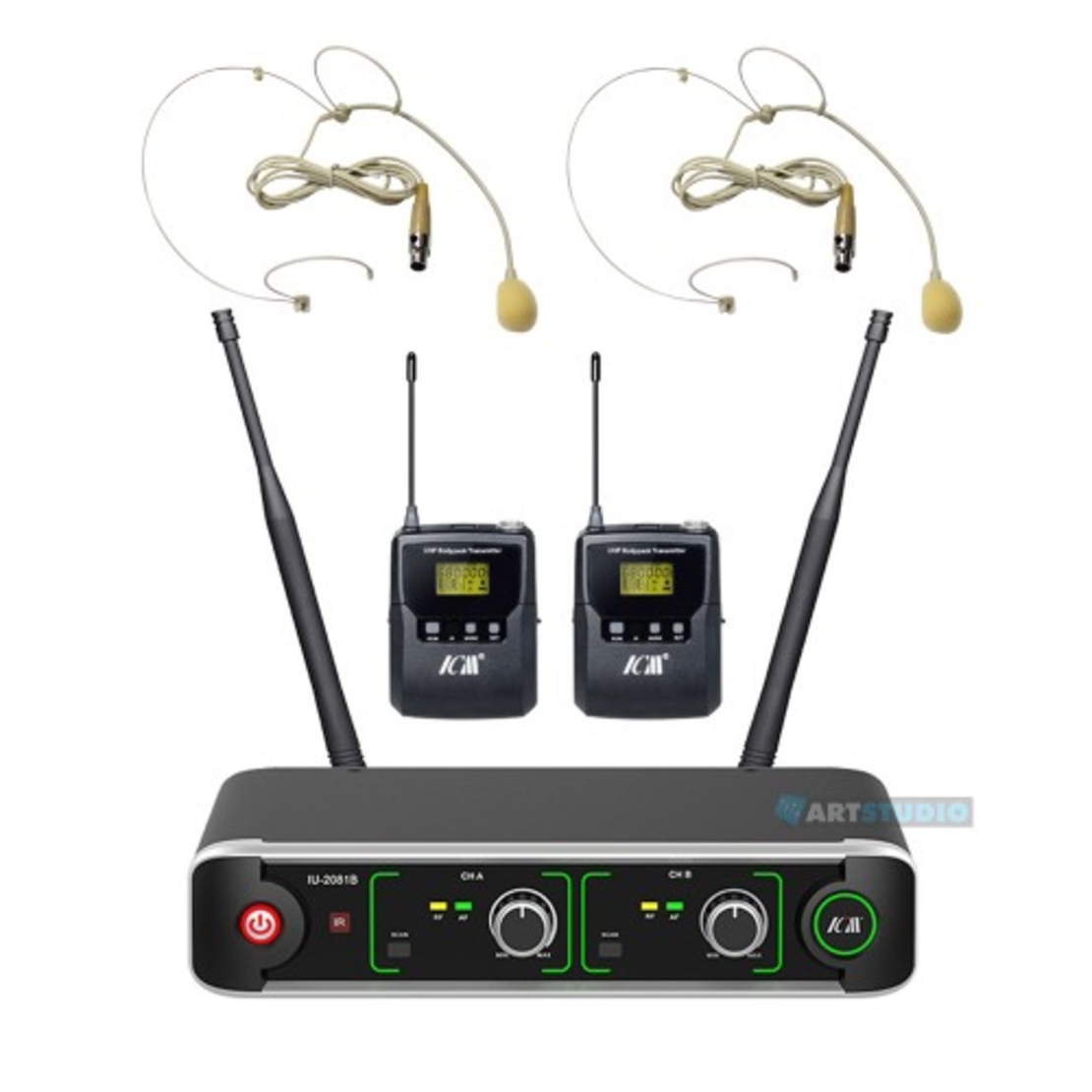זוג מיקרופונים מדונה אלחוטיים UHF של חברת  ICM