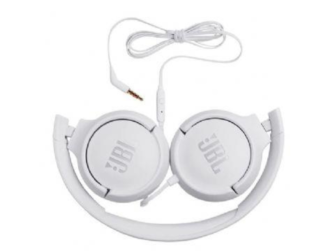 אוזניות קשת חוטיות JBL TUNE T500  לבן