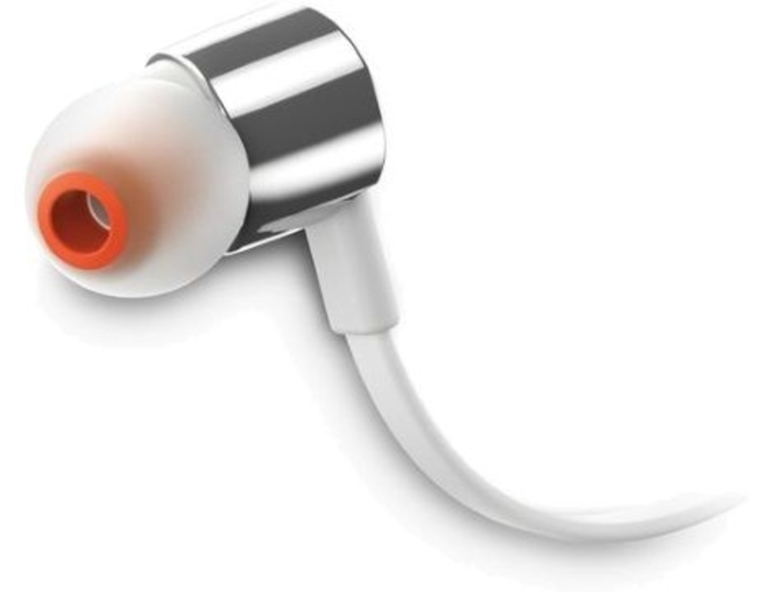 אוזניות IN EAR עם מיקרופון JBL T210 - כסוף\לבן