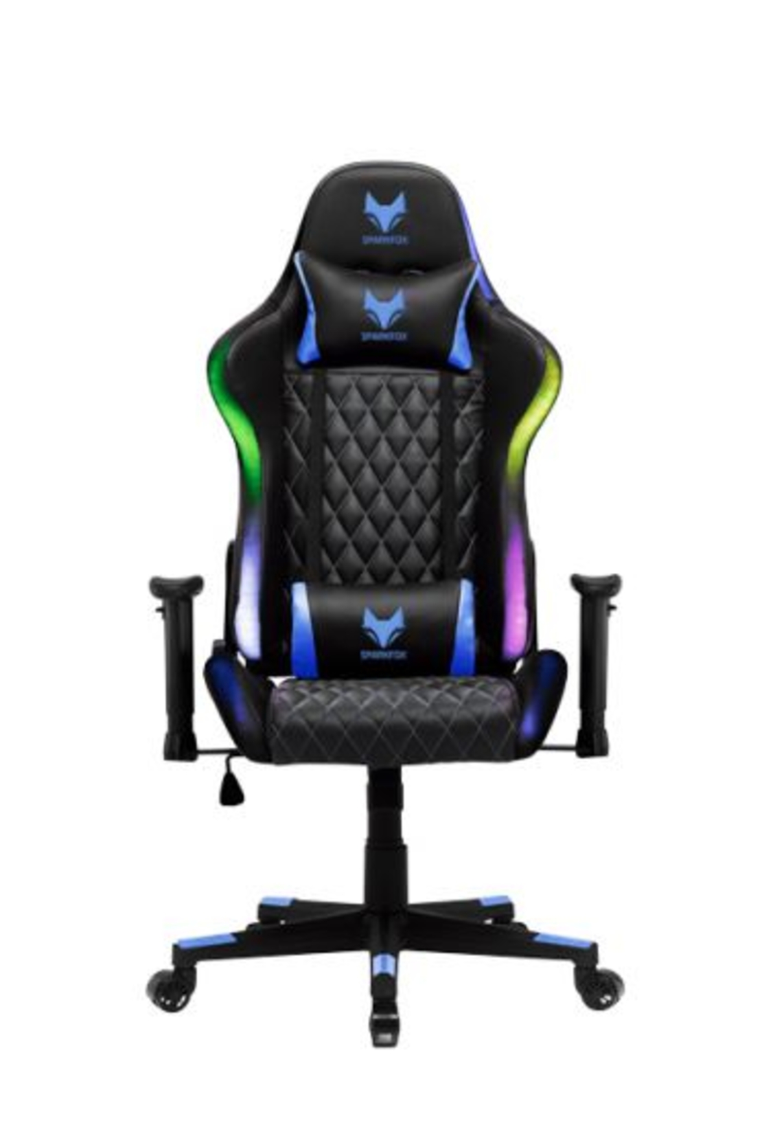 מושב גיימינג מקצועי תאורת לד RGB - GT ELITE SPARKFOX GC65E שחור/כחול