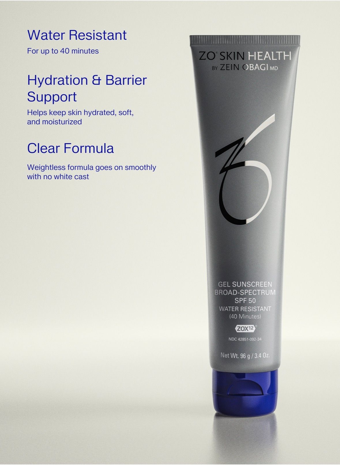ZO Skin Health Gel Sunscreen Broad-Spectrum SPF 50 | ג׳ל מקדם הגנה שקוף SPF50