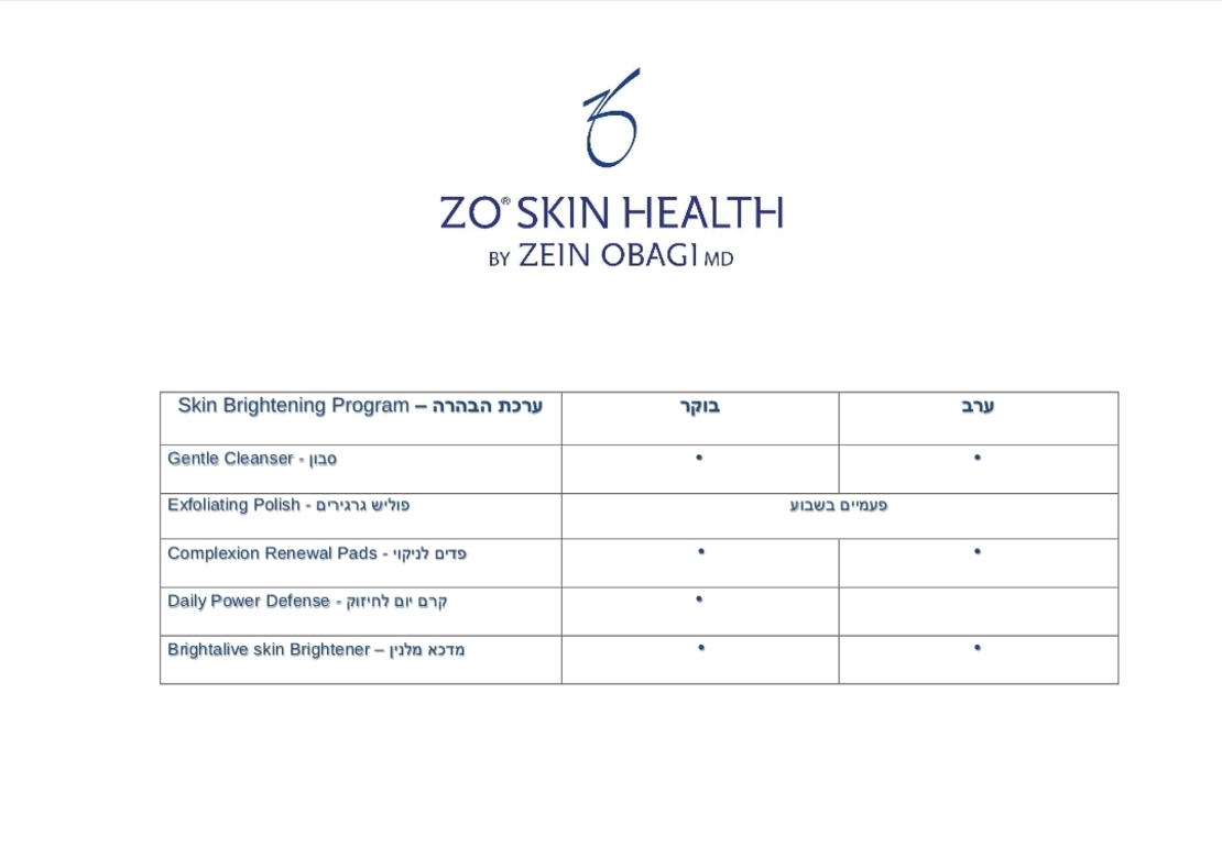 SKIN BRIGHTENING PROGRAM ZOSKIN - ערכת הבהרה