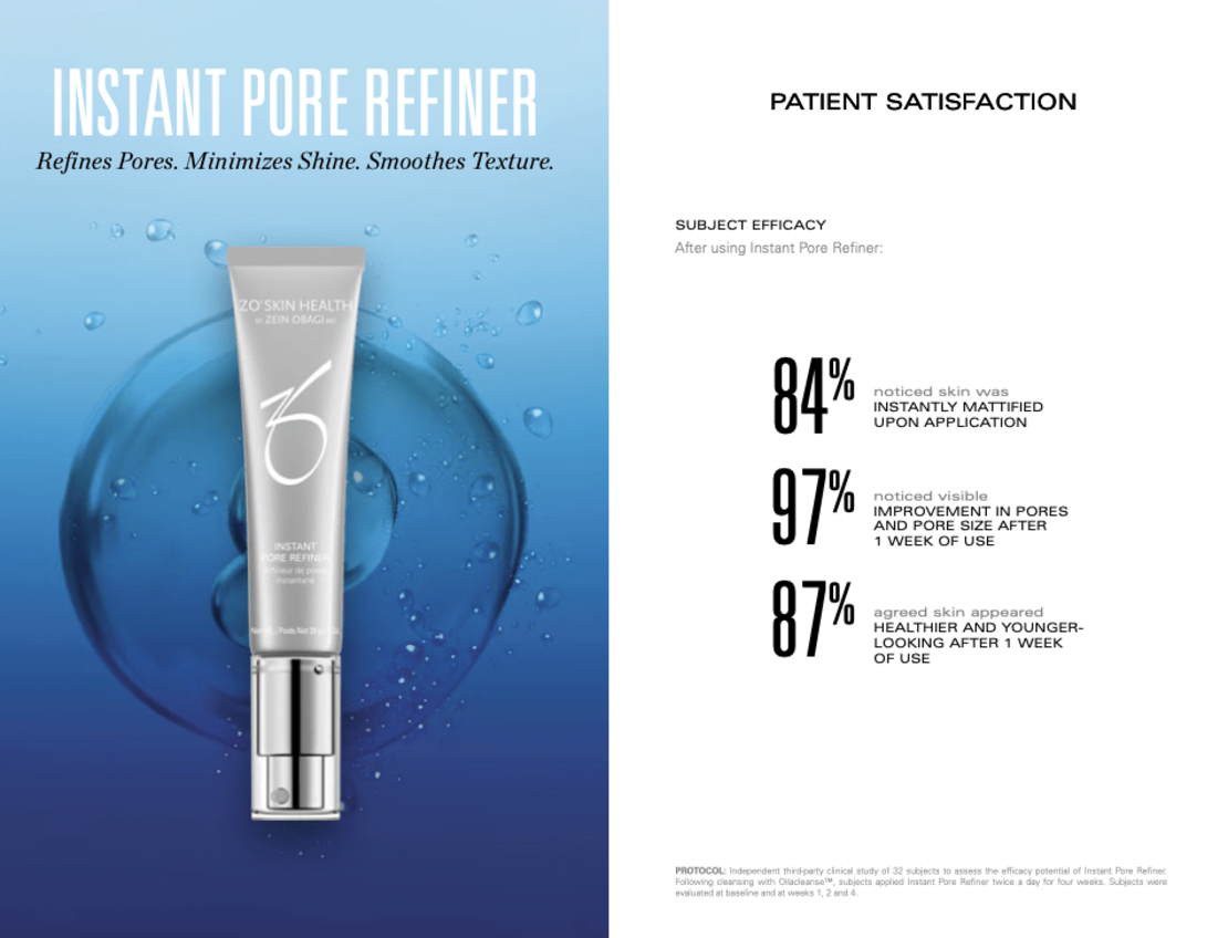 Instant Pore Refiner ZO SKin מתאים לכל סוגי העור כדי לספק עידון נקבוביות, בקרת שמן + שיפור מרקם