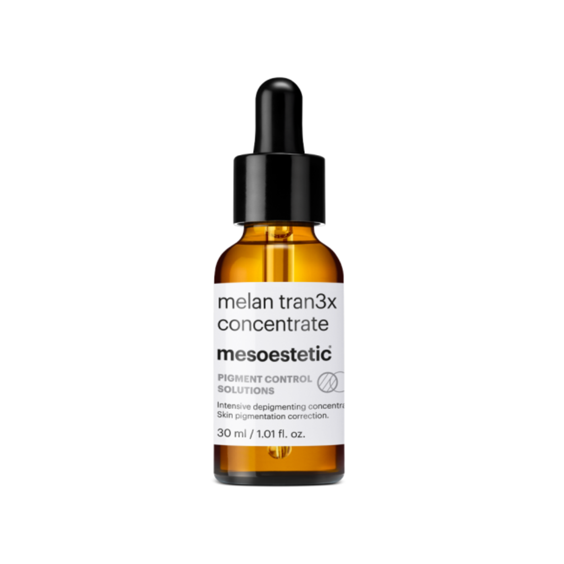 Mesoestetic Melan Tran3x Concentrate 30 מ״ל – אריזת המוצר