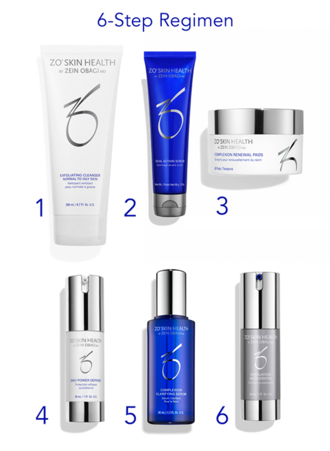 ערכת ZO Skin Health Complexion Smoothing + Clarifying הכוללת 6 מוצרי טיפוח לעור שמן ונוטה לפצעונים