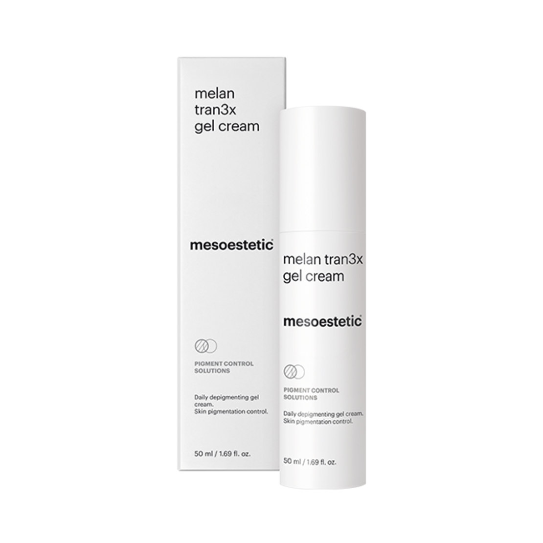 Mesoestetic Melan Tran3x Gel Cream 50 מ״ל – אריזת המוצר