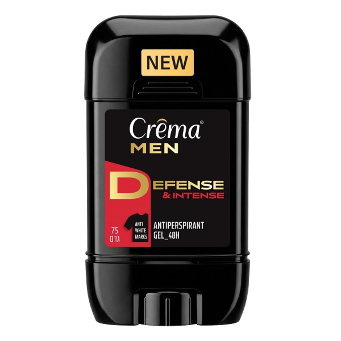 קרמה מן דאודורנט ג'ל-DEFENSE&INTENSE, אדום, הגנה עד 48 שעות, אינו מכתים, 75גר