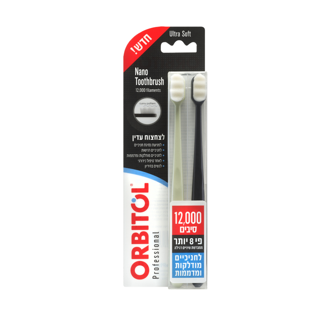 צמד מברשת שיניים Orbitol Nano Toothbrush