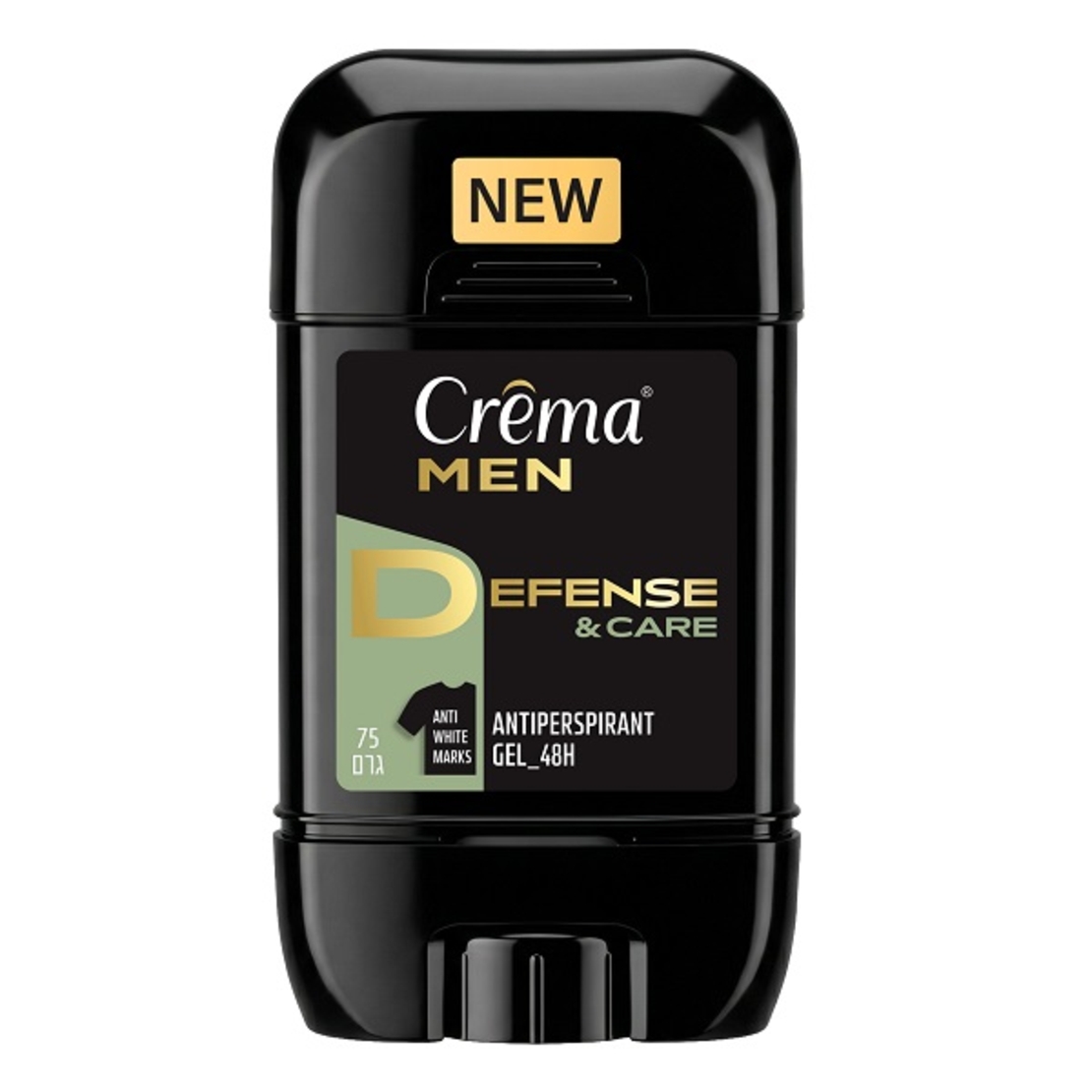 קרמה מן דאודורנט ג'ל-DEFENSE&CARE, ירוק, הגנה עד 48 שעות, אינו מכתים, 75גר