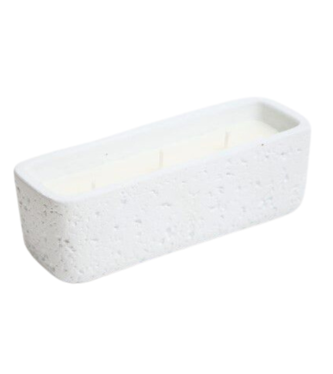 נר מרוקע מלבני SMOOT GARDENIA לבן