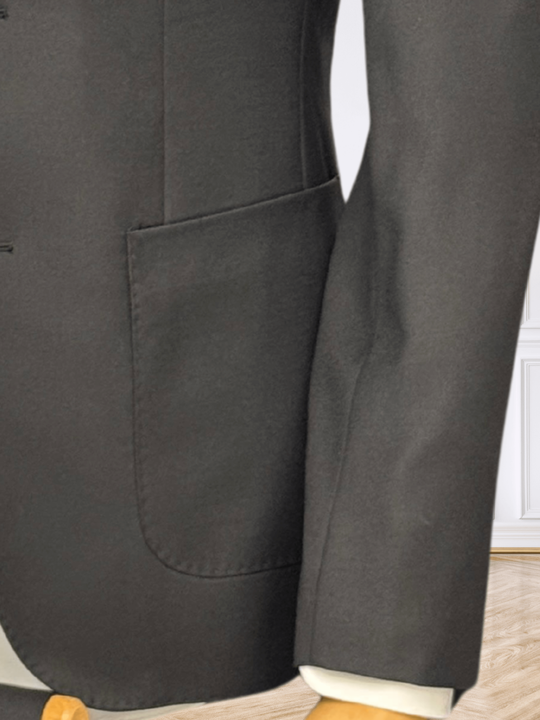 חליפת גברים SKINNY FIT – שחור חלק עם כיסים חיצוניים
