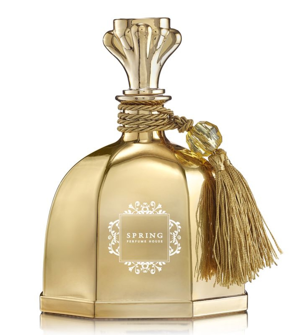 מפיץ ריח גדול WHITE FLOWER בציפוי מטאלי זהב 300ml