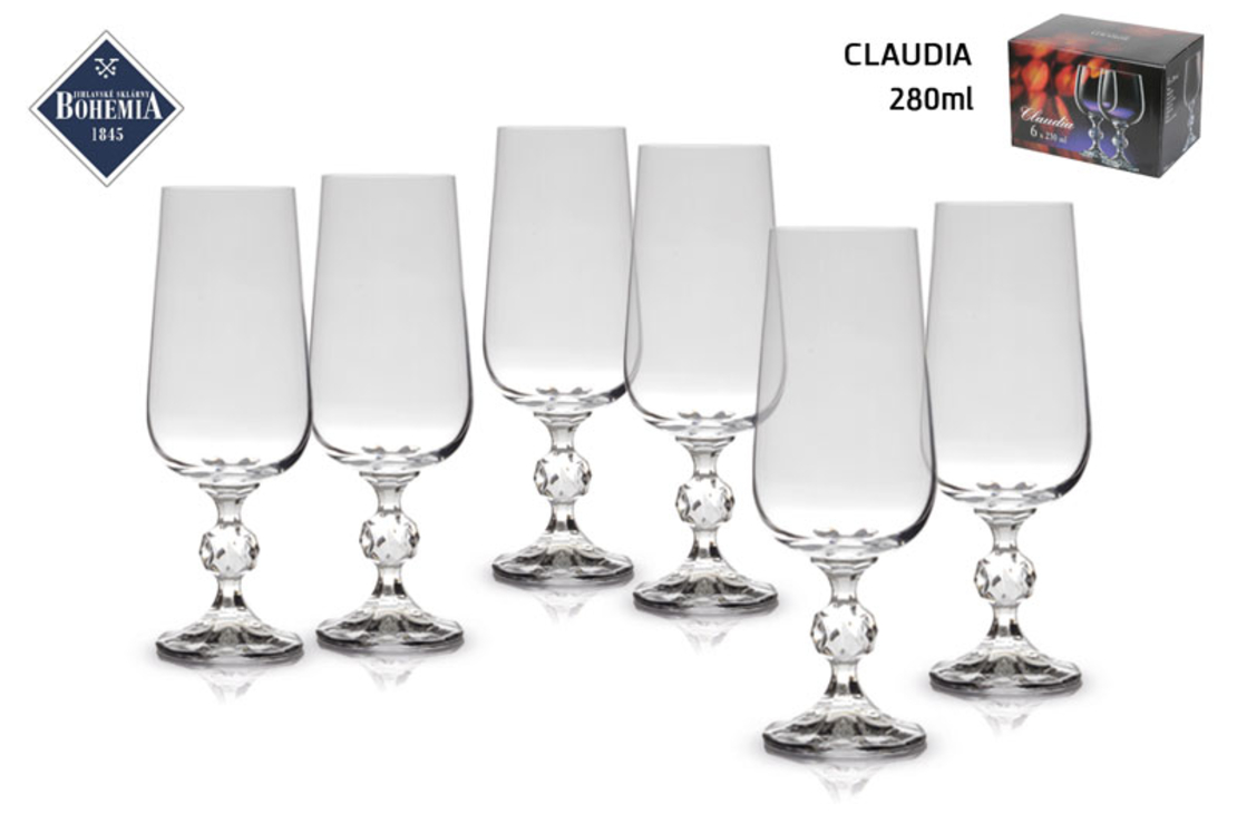 סט 6 גביעי בירה  CLAUDIA