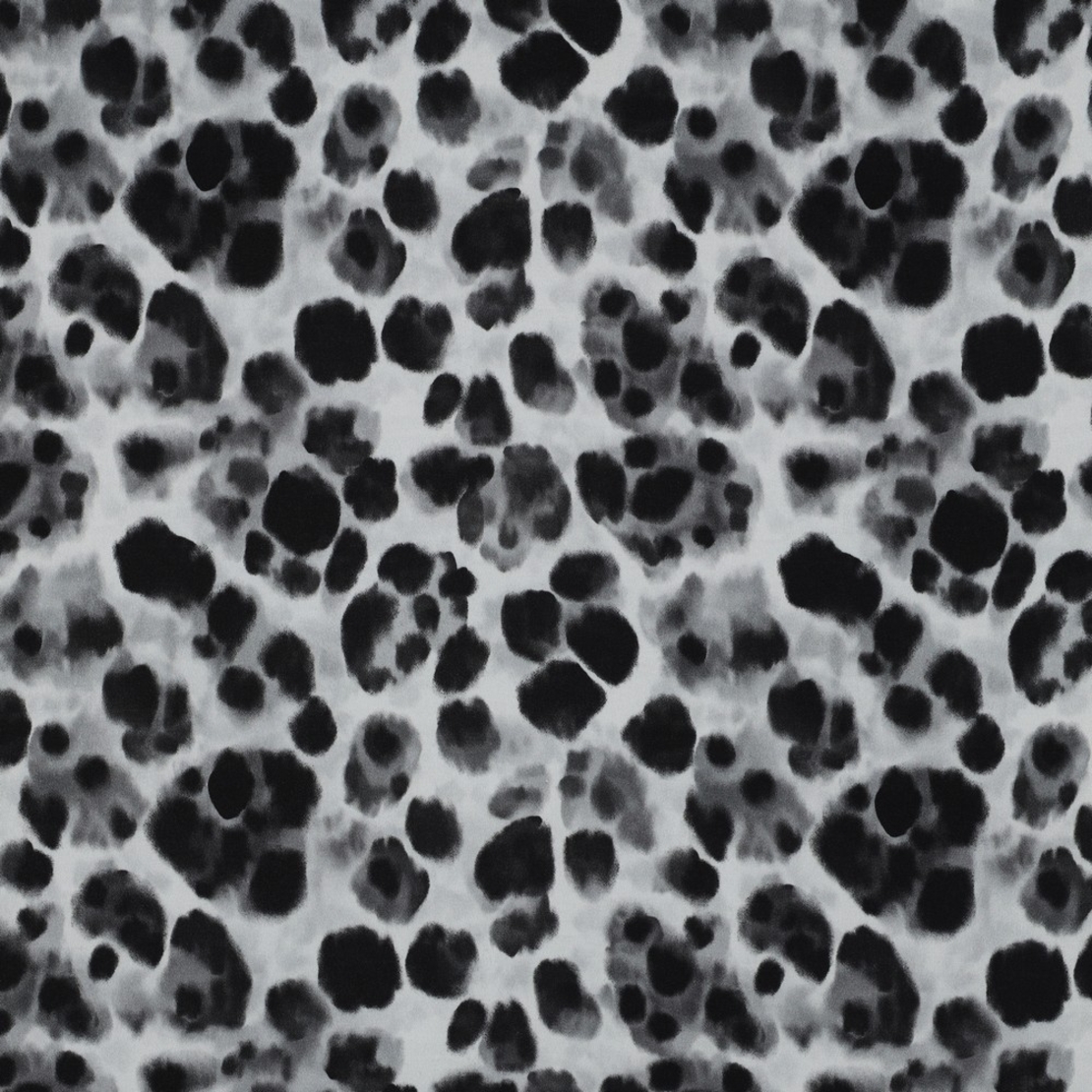 אריג ויסקוזה סטן דפוס מנומר גווני אפור שחור