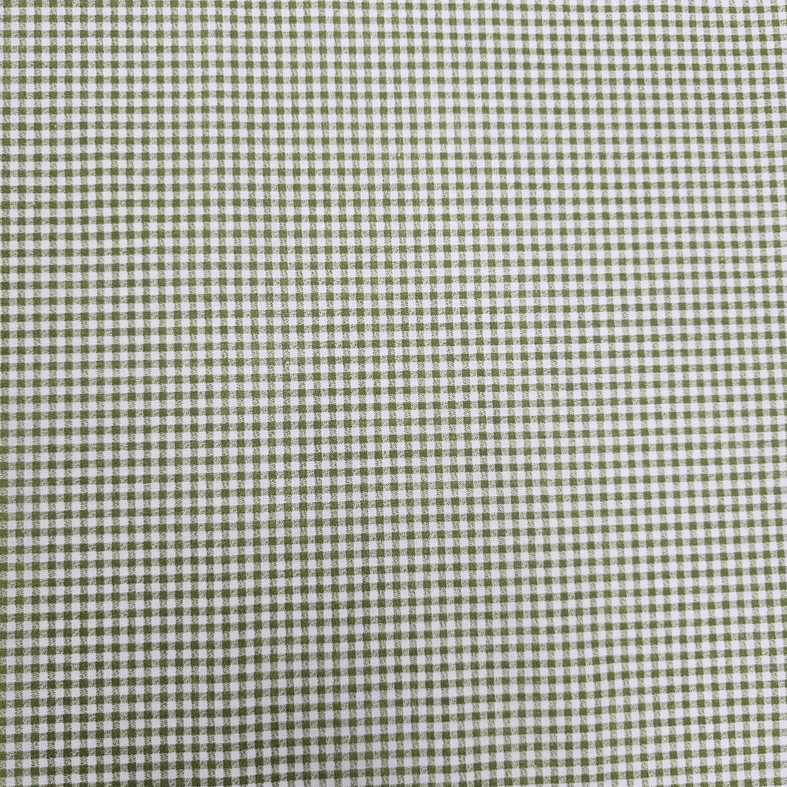 אריג כותנה משבצות פפיטה גווני ירוק לבן