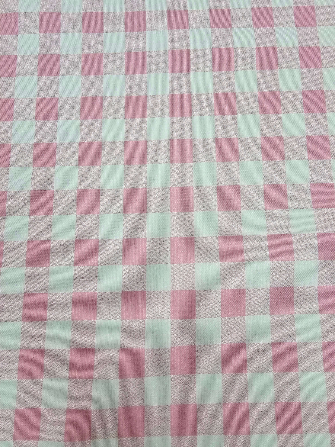 אריג כותנה משבצות ורוד דגם ברבי