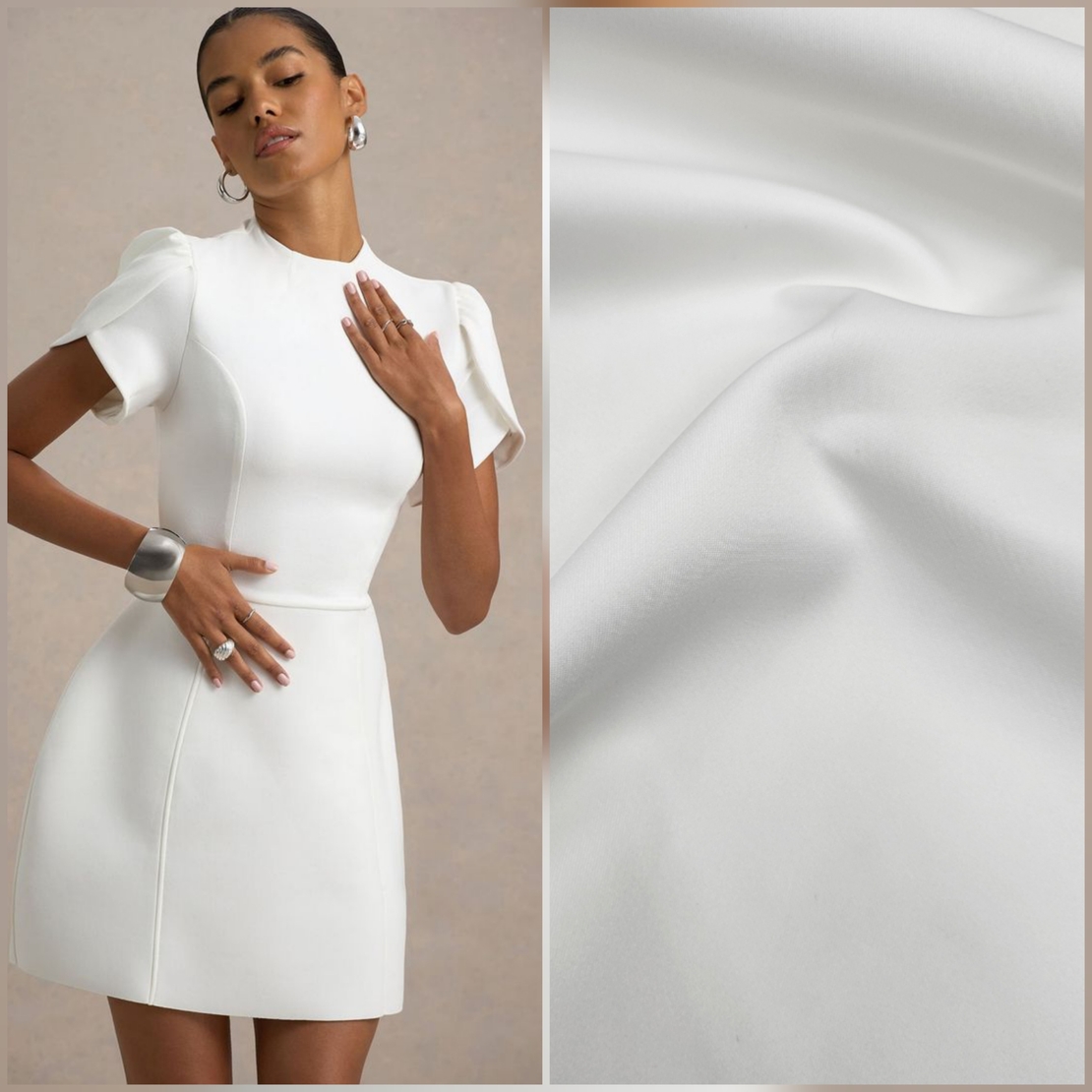 בד מחטב ג'ט צבע לבן חלבי