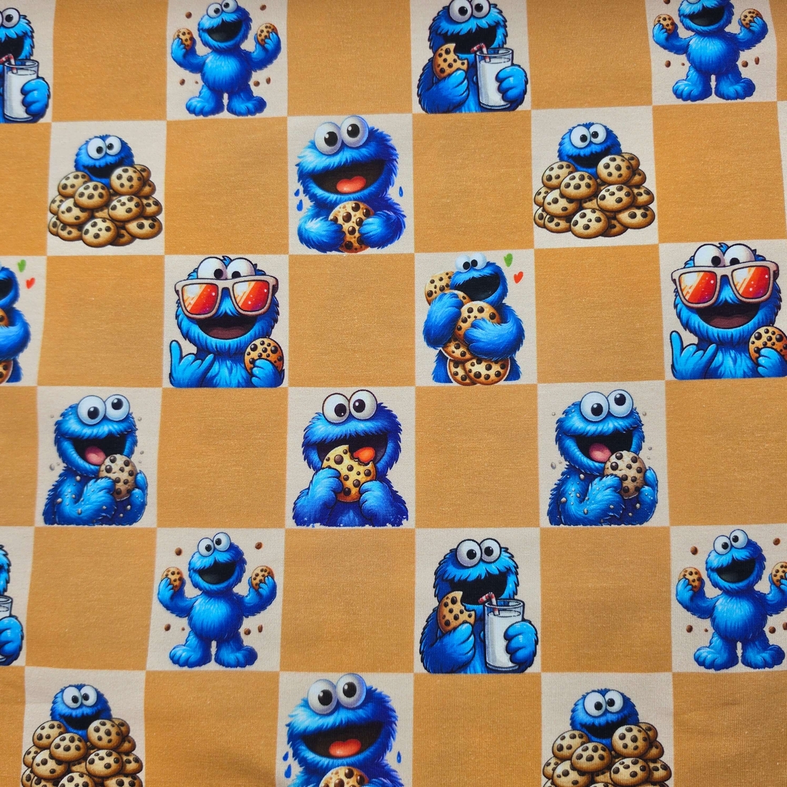 טריקו כותנה דפוס עוגי פלצת cookie monster