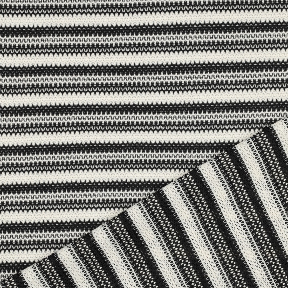 תחרה קרושה פסים גווני שחור ושמנת