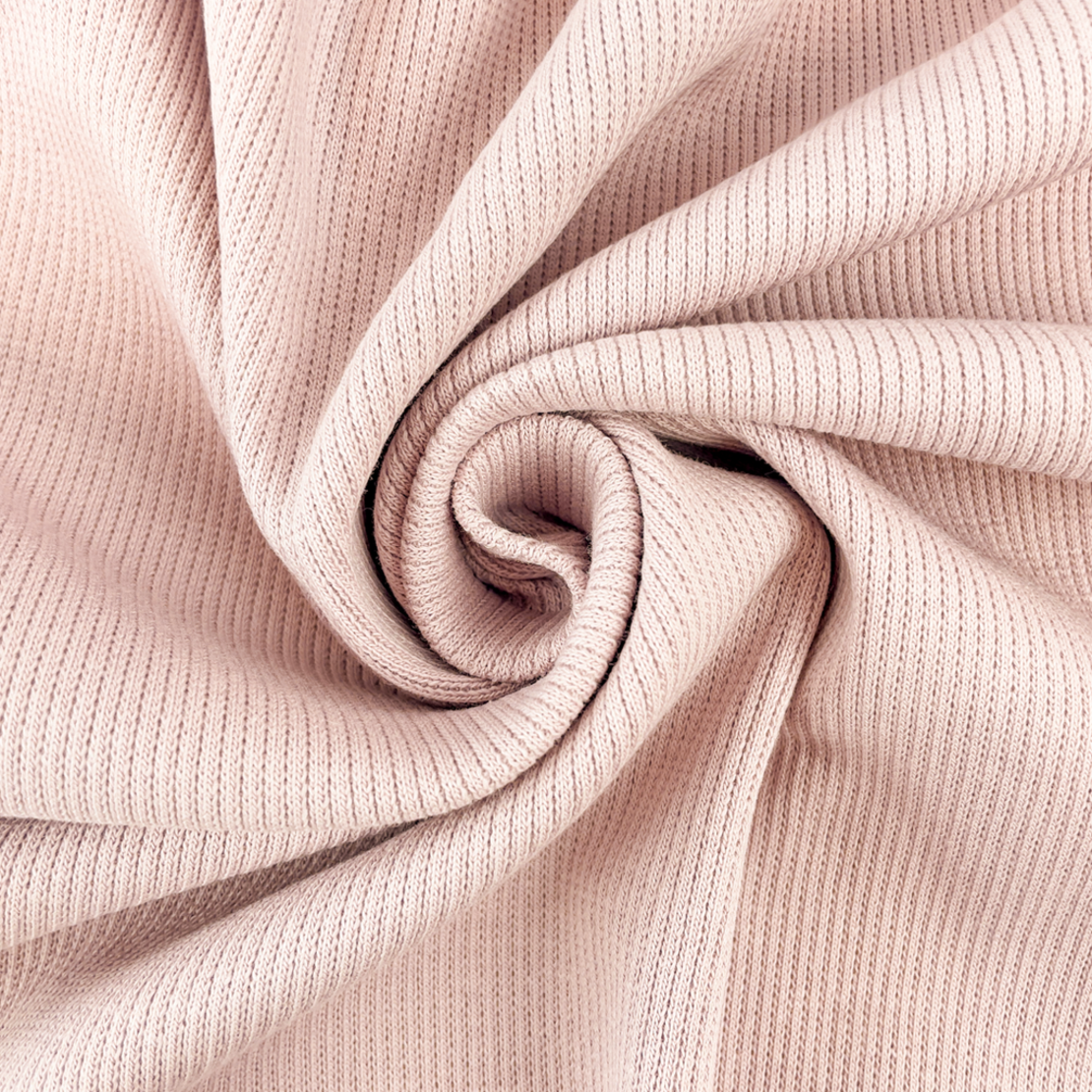 סריג ריב כותנה צבע פודרה