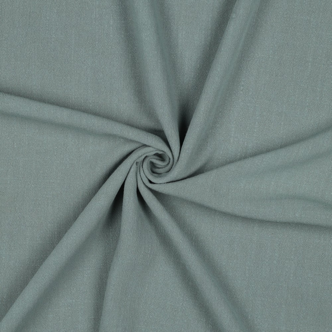 אריג פשתן ויסקוזה מכובס צבע ירוק מעושן