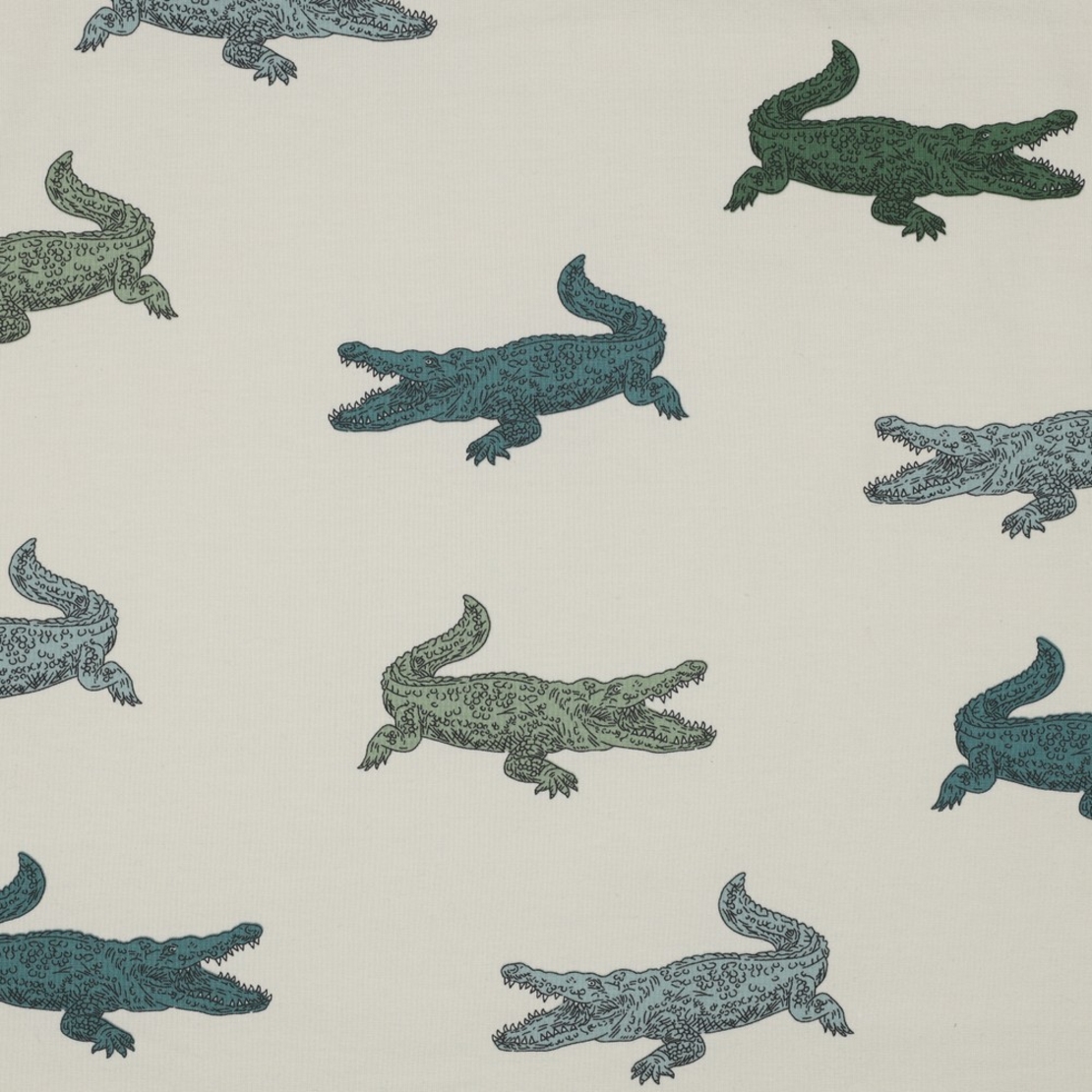 טריקו דפוס תנינים על רקע אופוייט