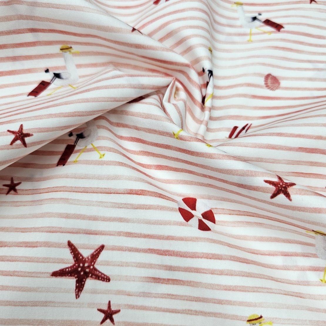 אריג כותנה דפוס אווזים בחופשה