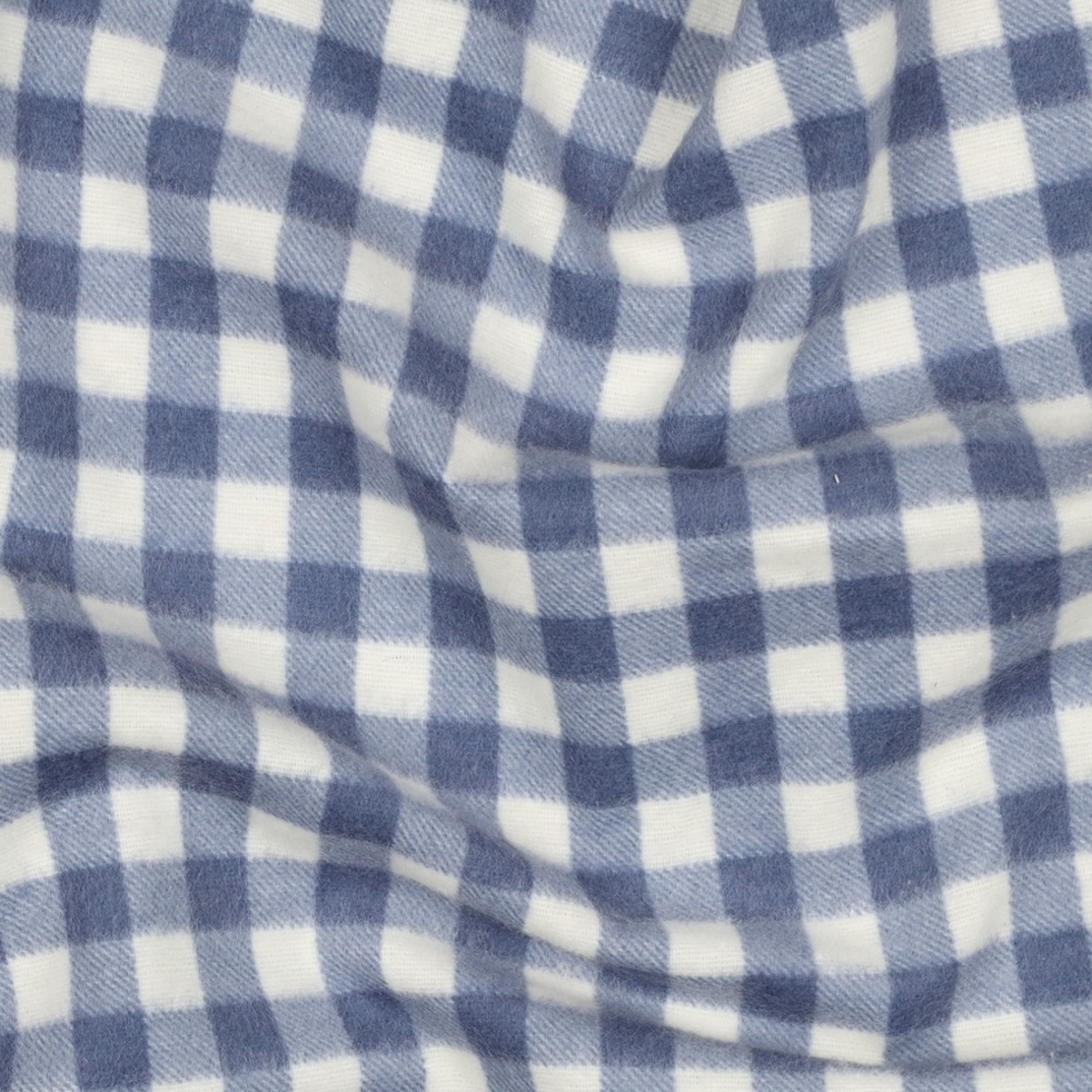 אריג פלנל משבצות כחול לבן