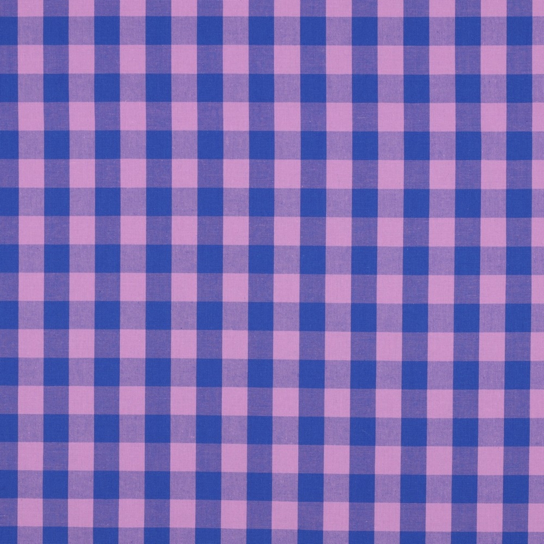 אריג כותנה משבצות גווני סגול וכחול