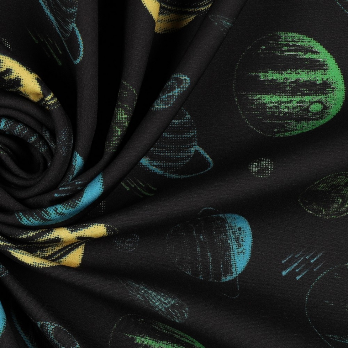 סופטשל דפוס הרפתקה בחלל על רקע שחור