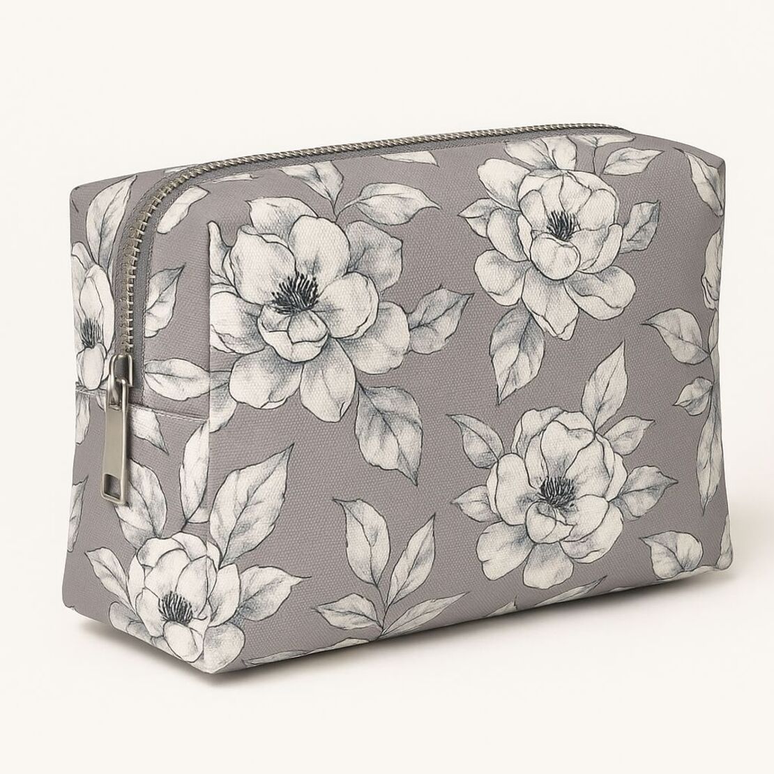 אריג קנבס דפוס דיגיטלי מגנוליות על רקע חול