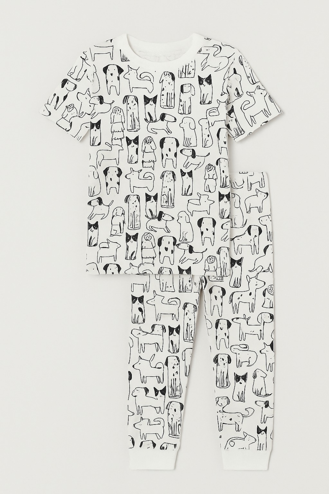 אריג פלנל דפוס כלבים חמודים על רקע אופוייט