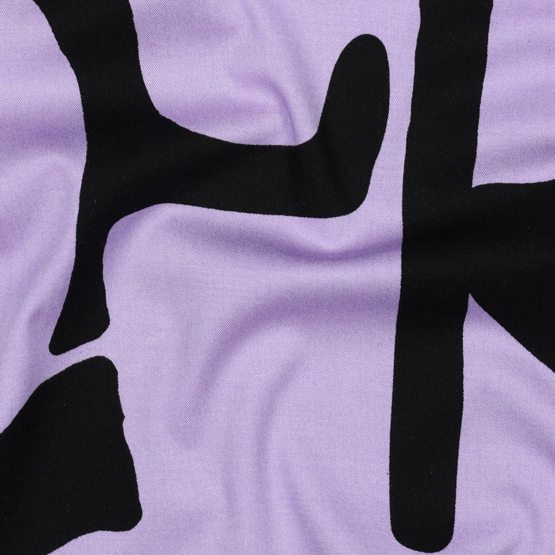 אריג ויסקוזה לייקרה דפוס אמורפי גווני סגול שחור