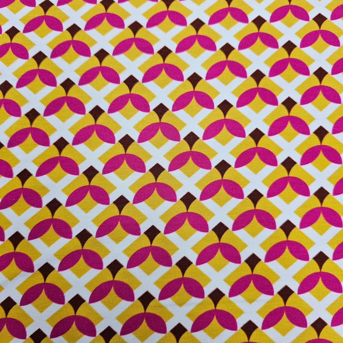 טריקו ויסקוזה דפוס בוהו גווני צהוב