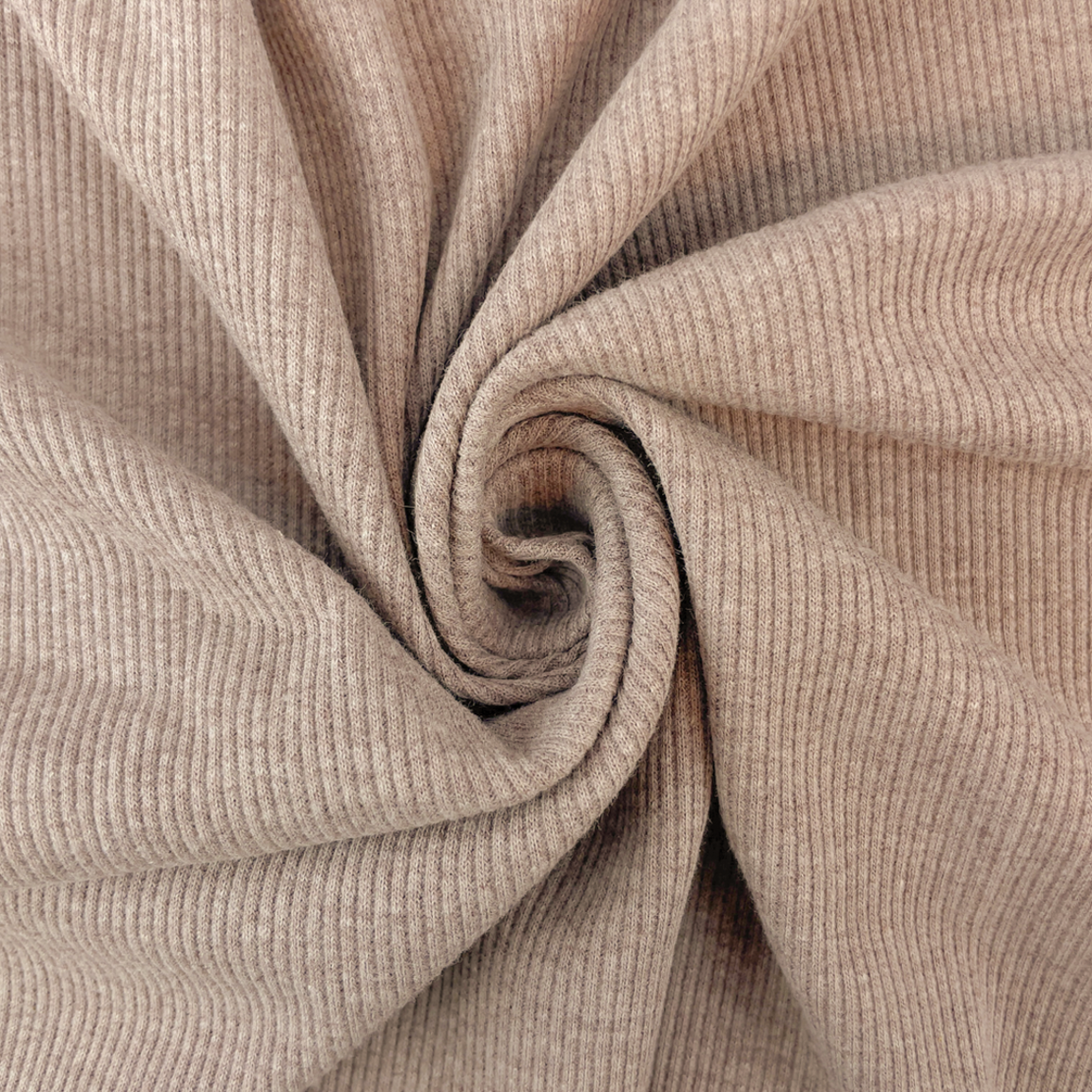 סריג ריב כותנה צבע חול מלאנז