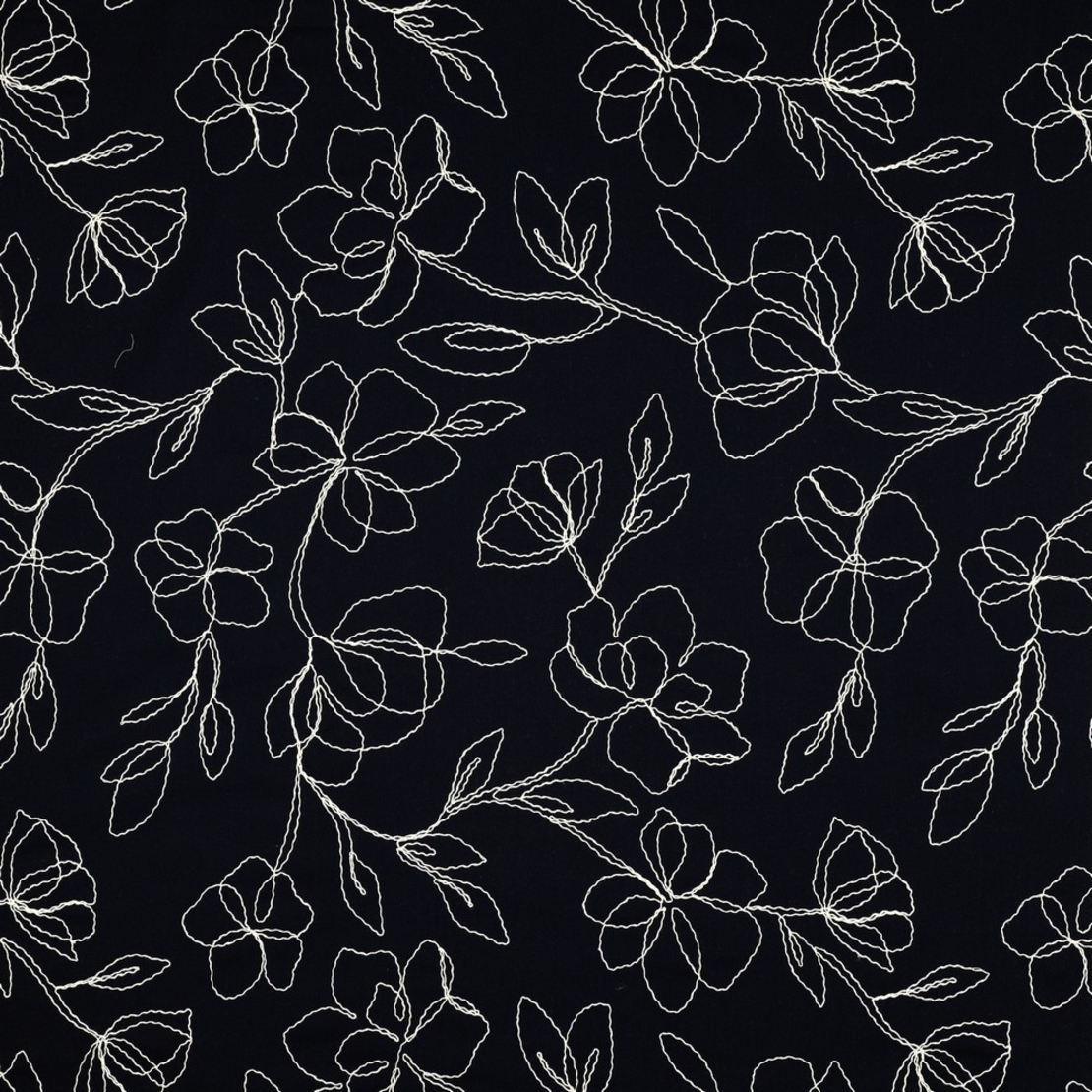 אריג פשתן רקום צבע כחול כהה